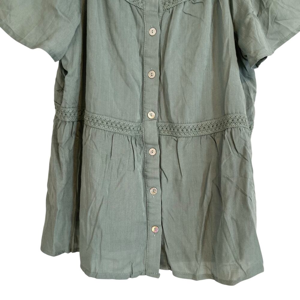 Nwt Baltic Born Unity Button Down Sage Green Rayo… - image 8